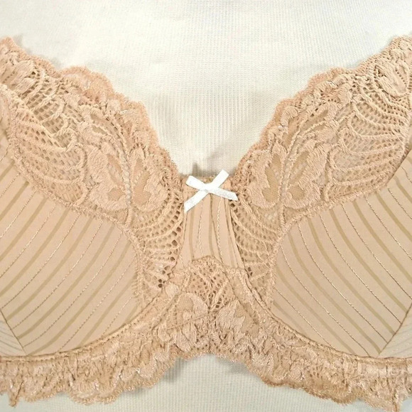 36D Paramour 115353 Stripe Delight UW Bra Fawn Nude‎ NWT - Picture 8 of 14